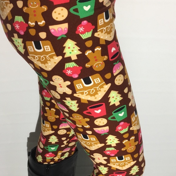 OS/Plus/XPlus NEW Womens Christmas Gingerbread House Printed Leggings - Picture 6 of 8
